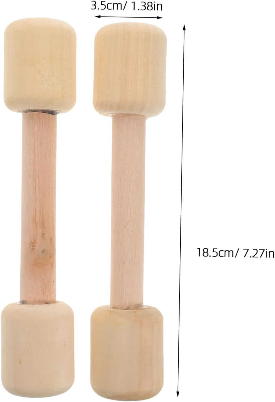 2Pcs Wooden Dumbbells for Weight Set for Gym Activities Safe Natural Wood Weights for Hand Strength Coordination Development