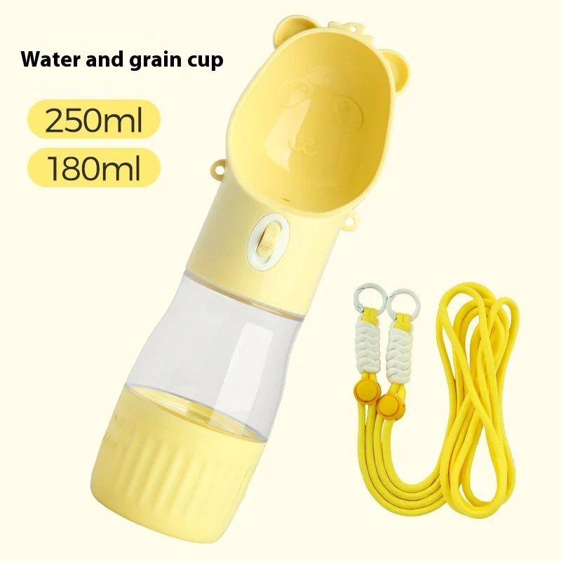 2 in 1 Portable Dog Water Bottle for Small Big Dogs Cat Outdoor Leak-Proof Puppy Drinking Bowl with Food Container Pets Feeder Pet Products