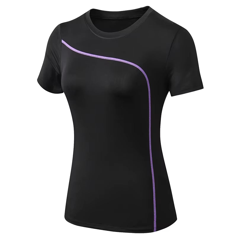 Quick Dry Stretch Slim Fit Yoga Tops for Woman Short Sleeve Sports Fitness T Shirt Outdoor Running T-Shirts Female Yoga Shirt