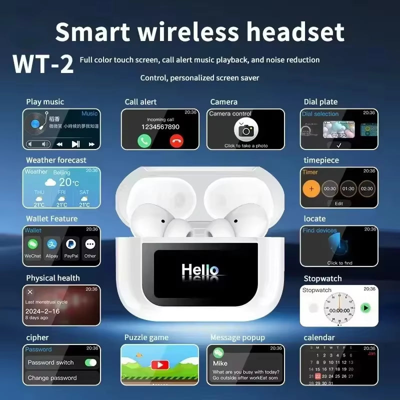 For Xiaomi Tour Pro6 ANC Wireless Earbuds LED Screen Noise Cancelling Bluetooth Headphones Sports Earphones with Mic