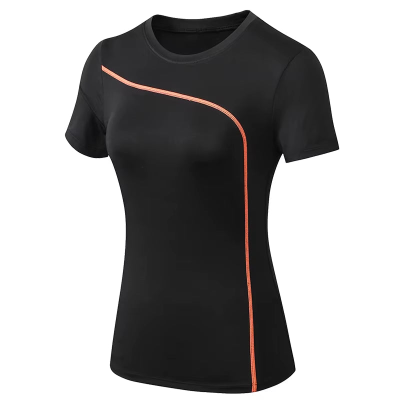 Quick Dry Stretch Slim Fit Yoga Tops for Woman Short Sleeve Sports Fitness T Shirt Outdoor Running T-Shirts Female Yoga Shirt