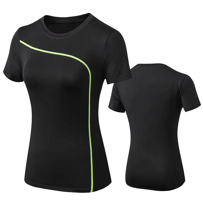 Quick Dry Stretch Slim Fit Yoga Tops for Woman Short Sleeve Sports Fitness T Shirt Outdoor Running T-Shirts Female Yoga Shirt