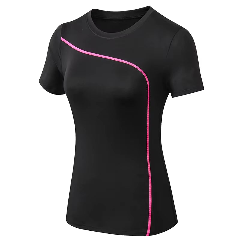Quick Dry Stretch Slim Fit Yoga Tops for Woman Short Sleeve Sports Fitness T Shirt Outdoor Running T-Shirts Female Yoga Shirt