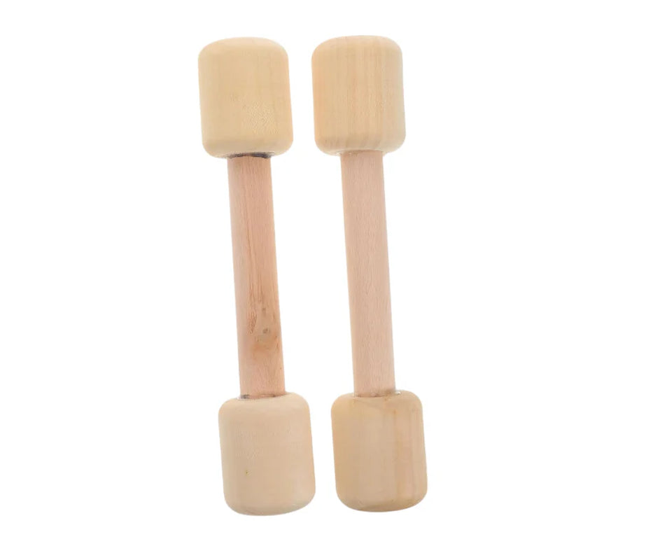 2Pcs Wooden Dumbbells for Weight Set for Gym Activities Safe Natural Wood Weights for Hand Strength Coordination Development