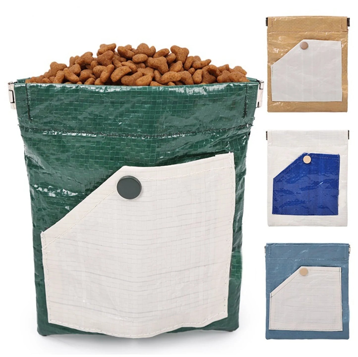 Portable Pet Treat Pouch - Convenient Dog/Cat Snack Storage Bag with Carabiner