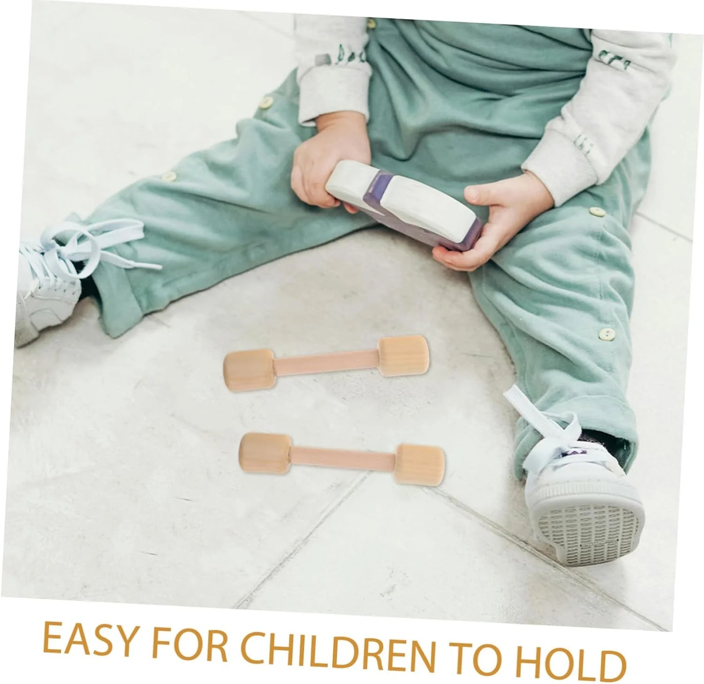 2Pcs Wooden Dumbbells for Weight Set for Gym Activities Safe Natural Wood Weights for Hand Strength Coordination Development