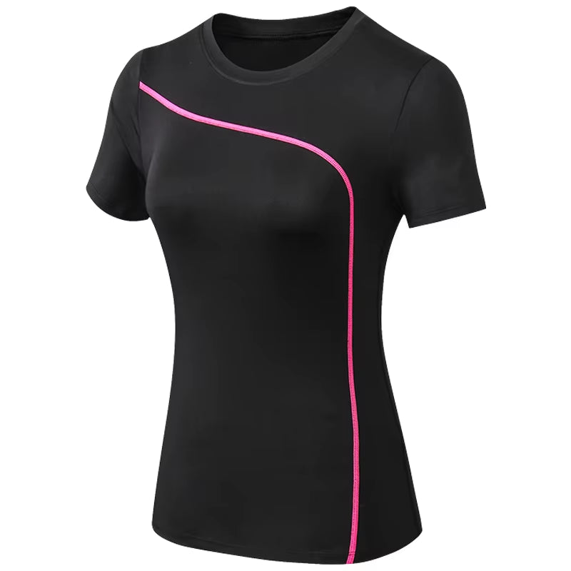 Quick Dry Stretch Slim Fit Yoga Tops for Woman Short Sleeve Sports Fitness T Shirt Outdoor Running T-Shirts Female Yoga Shirt