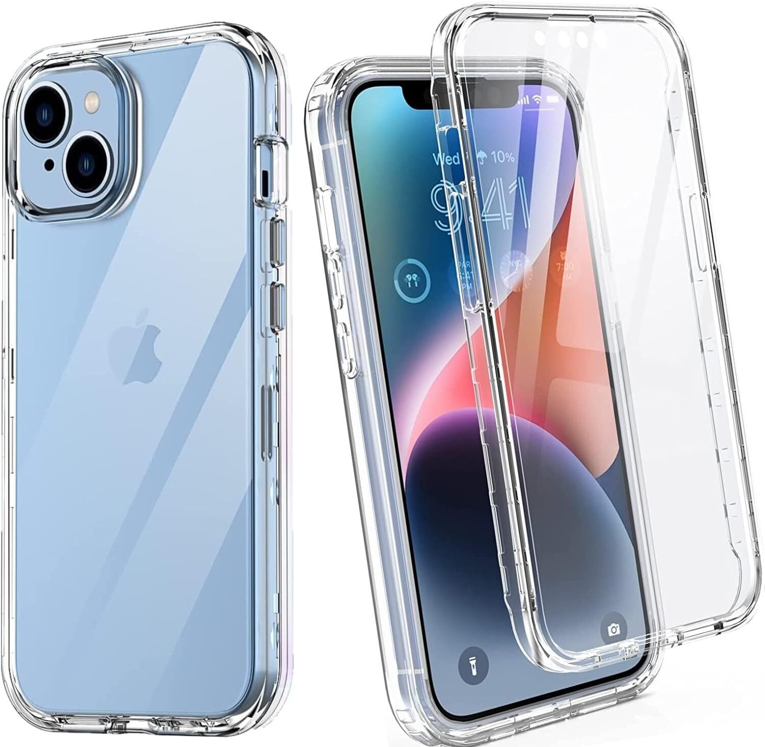 Clear 360 Full Body Case for Iphone 16 15 14 13 12 11 Pro Max XR XS Max 7 8 SE 4