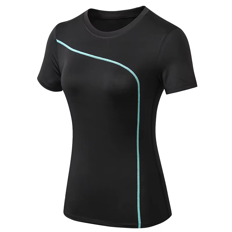 Quick Dry Stretch Slim Fit Yoga Tops for Woman Short Sleeve Sports Fitness T Shirt Outdoor Running T-Shirts Female Yoga Shirt