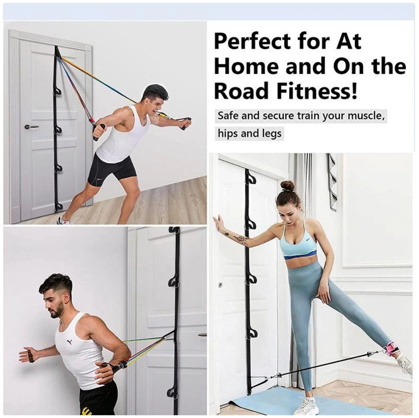 Adjustable Door Anchor Resistance Training Strap - 5 - Loop Workout Accessory for Home Gym