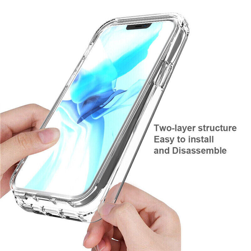 Clear 360 Full Body Case for Iphone 16 15 14 13 12 11 Pro Max XR XS Max 7 8 SE 4