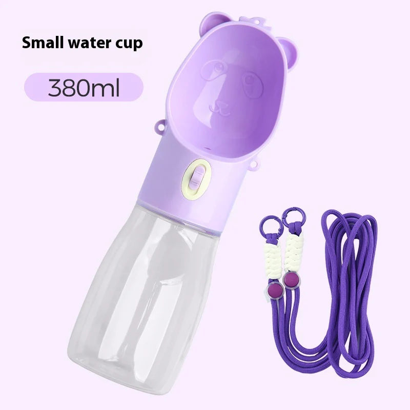 2 in 1 Portable Dog Water Bottle for Small Big Dogs Cat Outdoor Leak-Proof Puppy Drinking Bowl with Food Container Pets Feeder Pet Products
