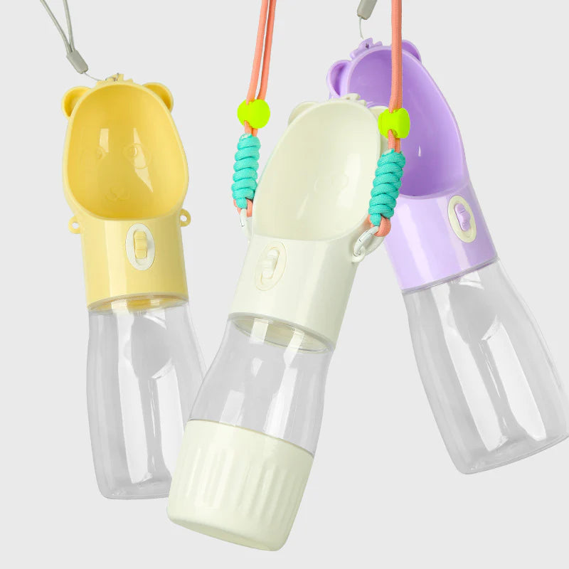 2 in 1 Portable Dog Water Bottle for Small Big Dogs Cat Outdoor Leak-Proof Puppy Drinking Bowl with Food Container Pets Feeder Pet Products