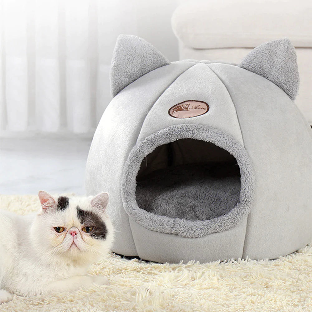 Warm Comfort Cat Bed in Winter Little Mat Basket Small Dog House Products Pets Tent Cozy Cave Beds Indoor Gate Accessories