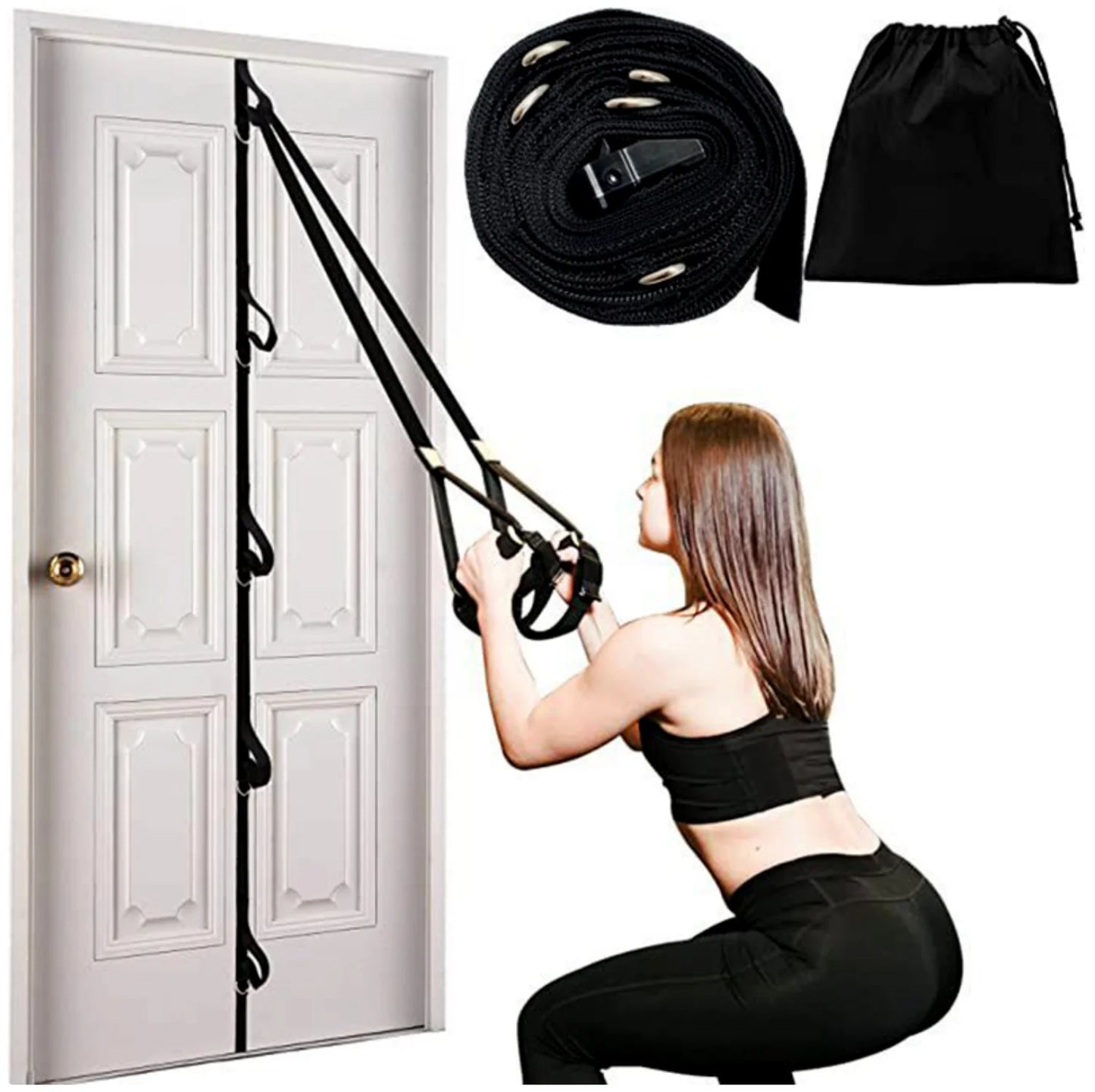 Adjustable Door Anchor Resistance Training Strap - 5 - Loop Workout Accessory for Home Gym