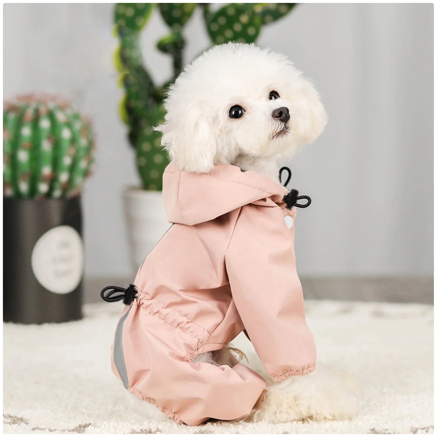 PSM All - Season Reflective Pet Raincoat - Waterproof Jumpsuit for Dogs & Cats