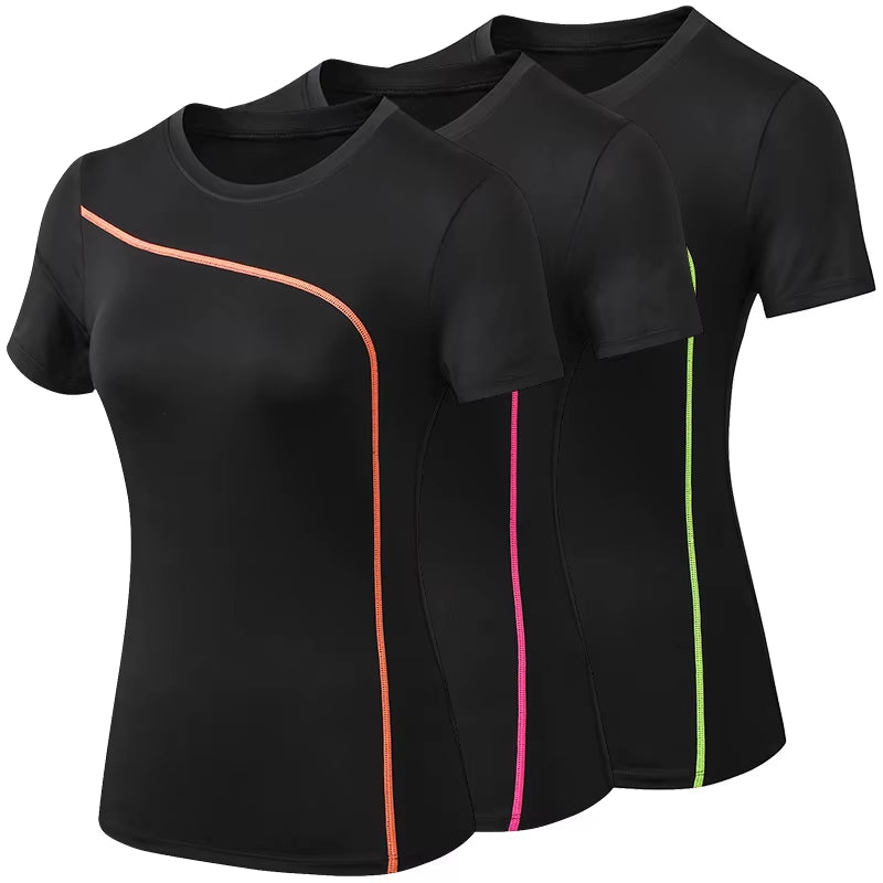 Quick Dry Stretch Slim Fit Yoga Tops for Woman Short Sleeve Sports Fitness T Shirt Outdoor Running T-Shirts Female Yoga Shirt
