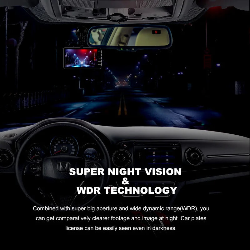 Dash Cam Camera Car HD 1080P Touch Night Vision Video Recorder Vehicle CAR DVR Black Box Driver Recorder Front and Rear Dashcam