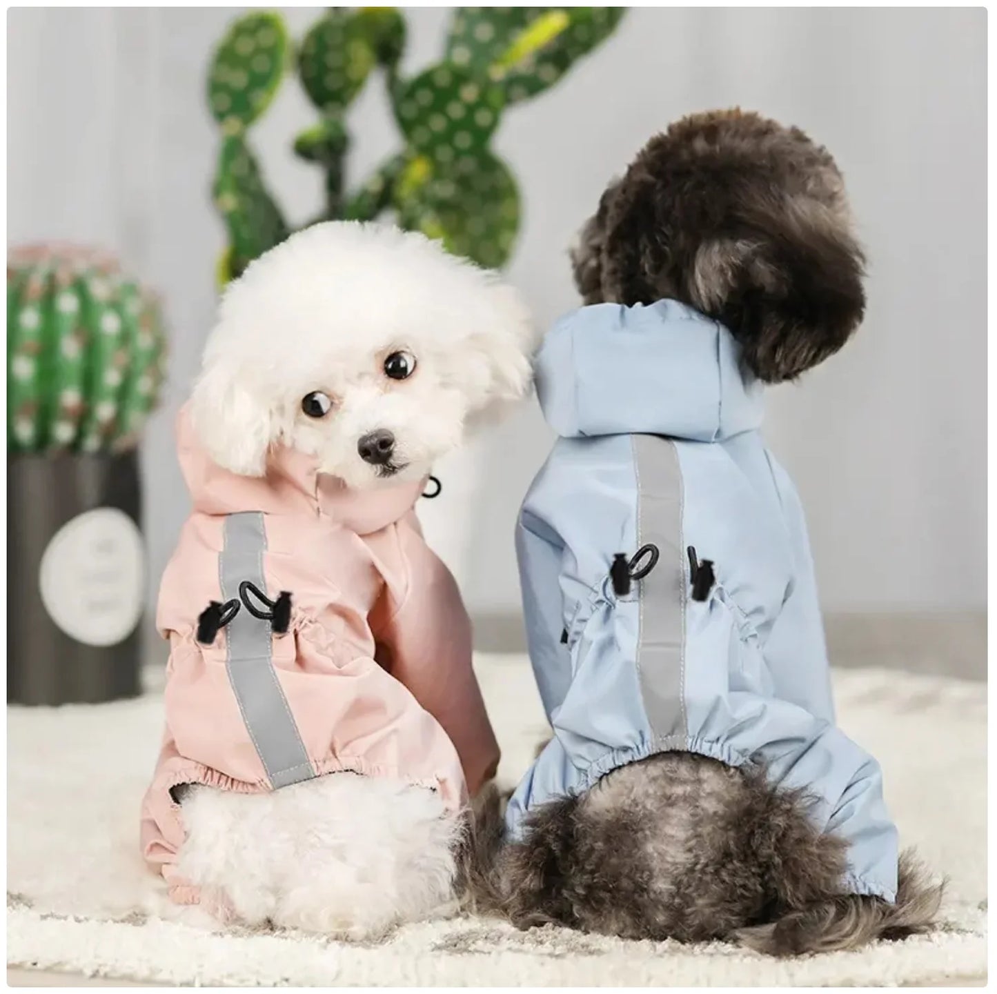 PSM All - Season Reflective Pet Raincoat - Waterproof Jumpsuit for Dogs & Cats